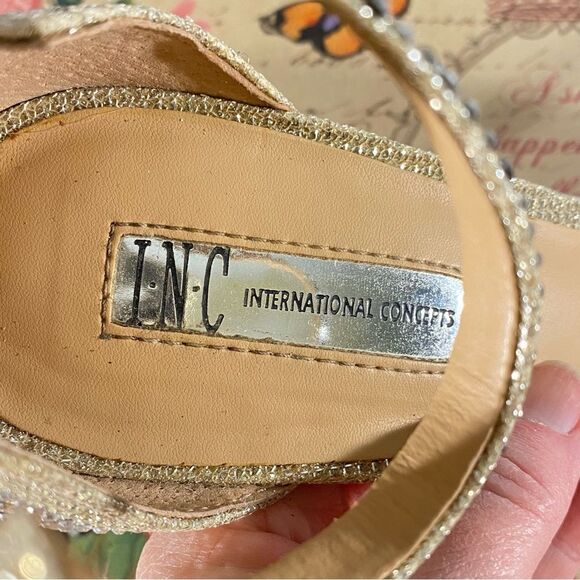 INC International Concepts Sparkly Strappy Stiletto Heels Womens Size 9.5 - Picture 5 of 10